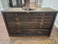 Antique Oak Wood 8 Drawer