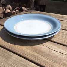 Vintage Denby Stoneware Castile Blue Large Dinner Charger Platter Plates 12.25”