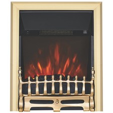 Focal Point Electric Fire Fully Inset Or Semi-Recessed Bleinhem Brass Remote