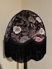 Tiger Lampshade With black  Fringe - New Handmade - Becca Who Velvet 