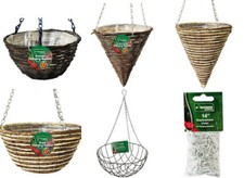 12" Rattan Hanging Baskets