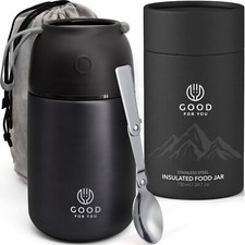 Thermal food flask black - thermal, hot