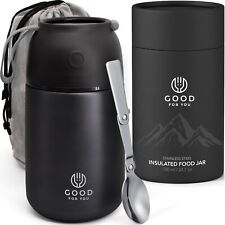 Thermal Food Flask, BLACK Hot