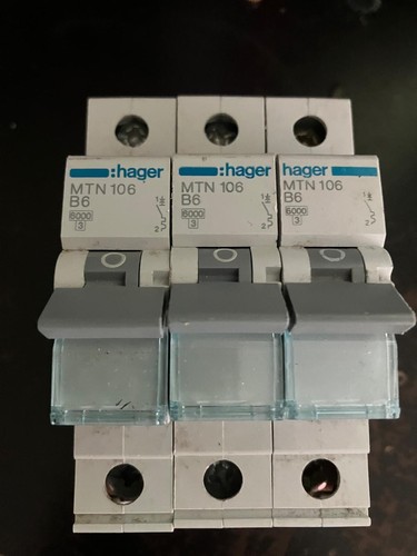 Hager mtn106 mcb fuse type - b,