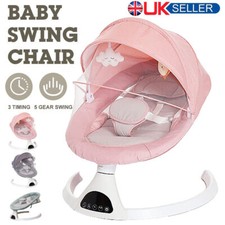 Electric Baby Swing Infant Cradle Bouncer Rocker Chair Music Remote Bluetooth UK