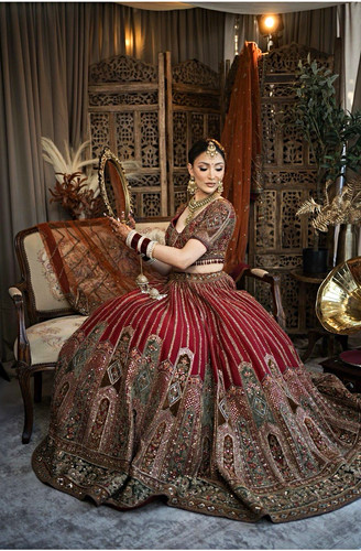 Women red embroidered - women's, bridal