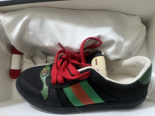 Guccis screener trainers suede - guccis,