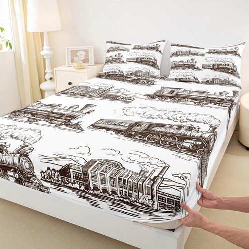 Train fitted queen - train,