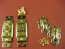 DANSETTE VINTAGE  RECORD PLAYER CABINET SPARES BRASS CHENEY HINGES/LID CATCHES