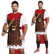 Adult Mens Roman Soldier Gladiator Spartan Centurion Fancy Dress Costume M/L