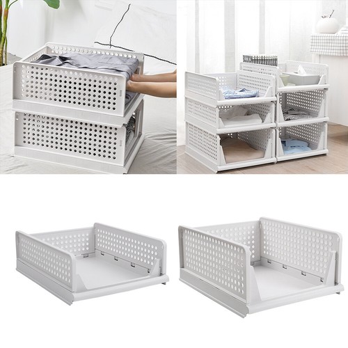 White stackable wardrobe - white,