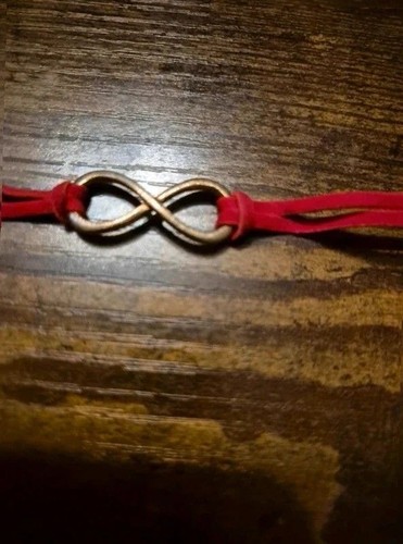 Infinity red thong bracelet - infinity, red,