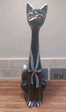 1950s Long Neck Black Cat Vase