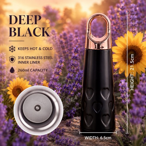 Stainless steel water flask - steel,