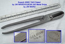 Superb WWII Dated 1943 Vintage 12" "GILBOW" Brand No:245 Tin Snips by J.W. WARD