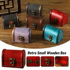 New Treasure Chest Retro Mini Wooden Box Jewelry Storage Box Treasure Prop Gift 