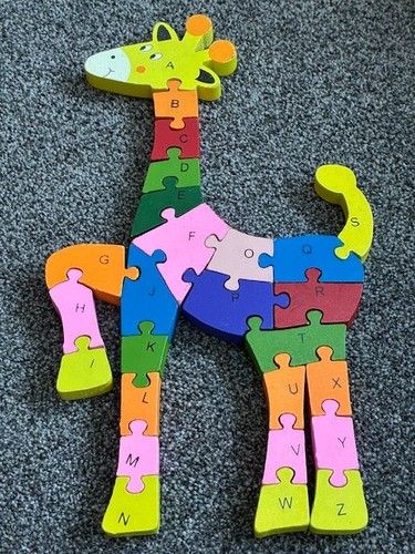 Wooden coloured alphabet - wooden,