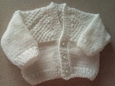 Hand knitted baby boy/girl cardigan, 0-3 mths approx