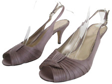 PHASE EIGHT SIZE 8 WOMENS SATIN MOCHA SLINGBACKS PEEPTOES SLINGBACKS HEELS SHOES