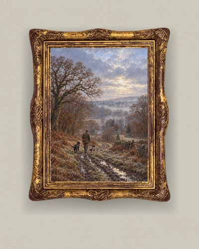 Gamekeeper walking dogs art - gamekeeper,