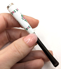 Antique / Art Deco Guilloché Enamel Silver Cigarette Holder