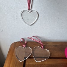3 Glass Hearts Xmas Hanging