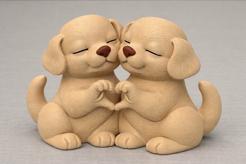Puppy love figurine - figurine, cute