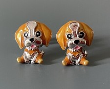 Cute Dog / Puppy / Pet Silver Enamelled Stud Earrings  - New In Protective Pouch