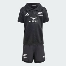 adidas Rugby Kit All Blacks Home Mini Shirt & Shorts Age 2-6