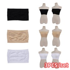 3 Pack Women Ladies Strapless