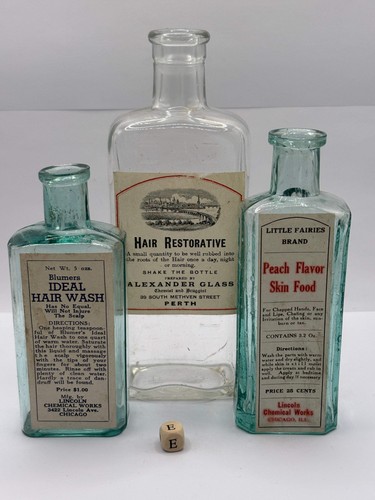 Old chemist bottles with - chemist,