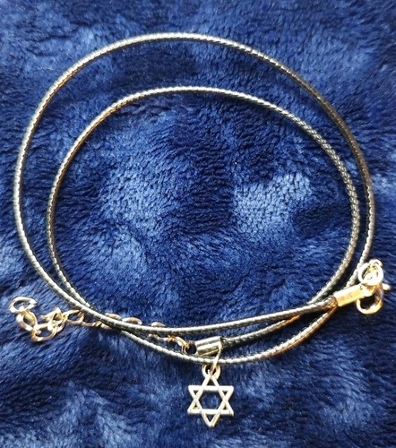 Silver star david - star, cord