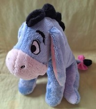 Disney Winnie The Pooh Donkey Eeyore.Pink ears and a bow. Plush Soft Toy.Clean 