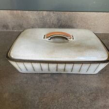 Denby Studio Pattern Grey StripedCovered Rectangular Roaster Serving Dish