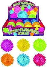 Flashing LED Light Up Spikey Bouncy Balls-Party Filler Toys FREE POST UK