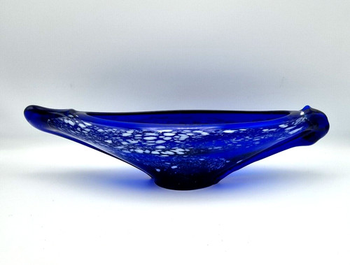 Vintage glass vase cobalt - glass, blue