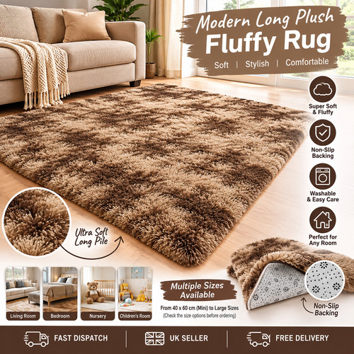 Luxury shaggy area rug thick - luxury,