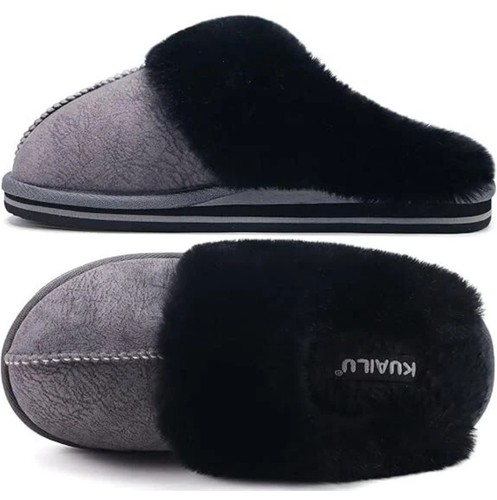 Women fluffy mule slippers - fluffy,