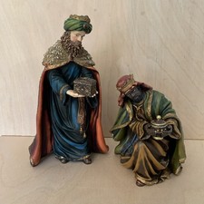 2 x Large Wise Men - Nativity Figure's - Resin Ornament Christianity - Vintage