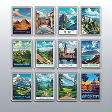 Acrylic Travel City Holiday Fridge Magnet –Souvenir Gift Refrigerator Decoration