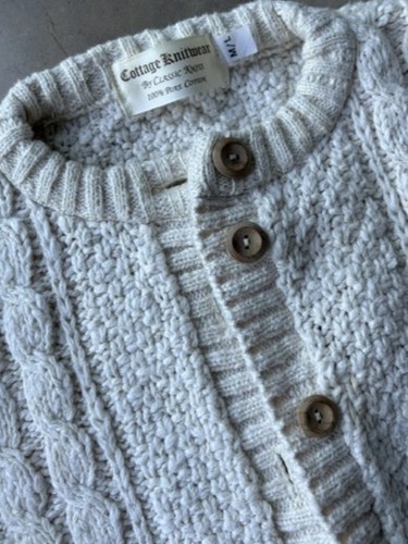 Ladies cream aran cardigan