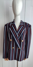 Vintage Jacqmar Striped Boating Blazer Jacket Fully Lined Size 14 / 16