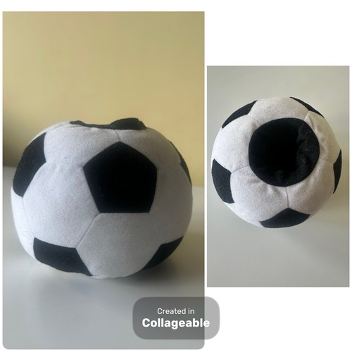 Plush black white football - &white,