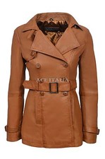Ladies Tan Classic Trench Coat