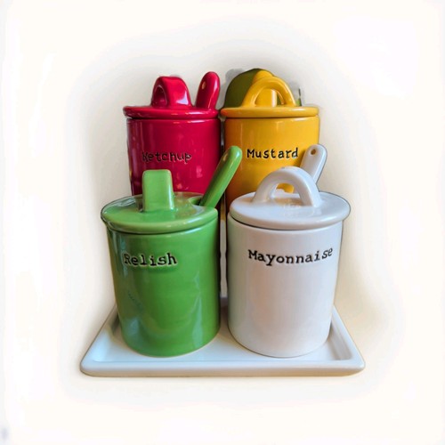 Pottery barn condiment - condiment, holder