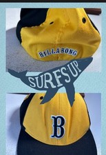 Vintage Billabong Baseball Cap Flexfit Yellow And Black Unisex Style