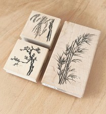 Judikins & Kodomo Japanese Bamboo Plum Willow Tree Rubber Wooden Stamps Craft