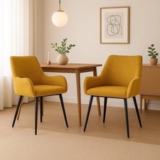 Set 2 Tub Fabric Chair Wing Back Armchair for Bedroom Living Room Lounge