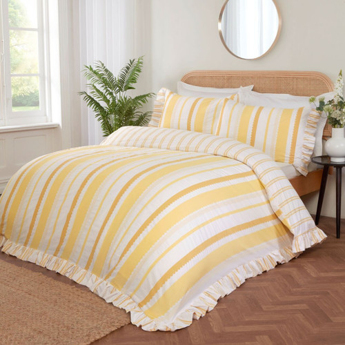Frilled stripe duvet - stripe, set