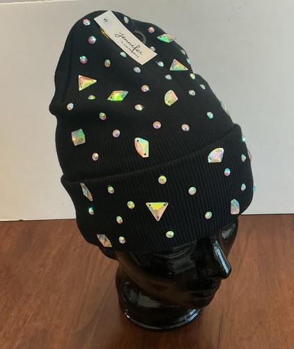Rhinestone bling beanie black - rhinestone,